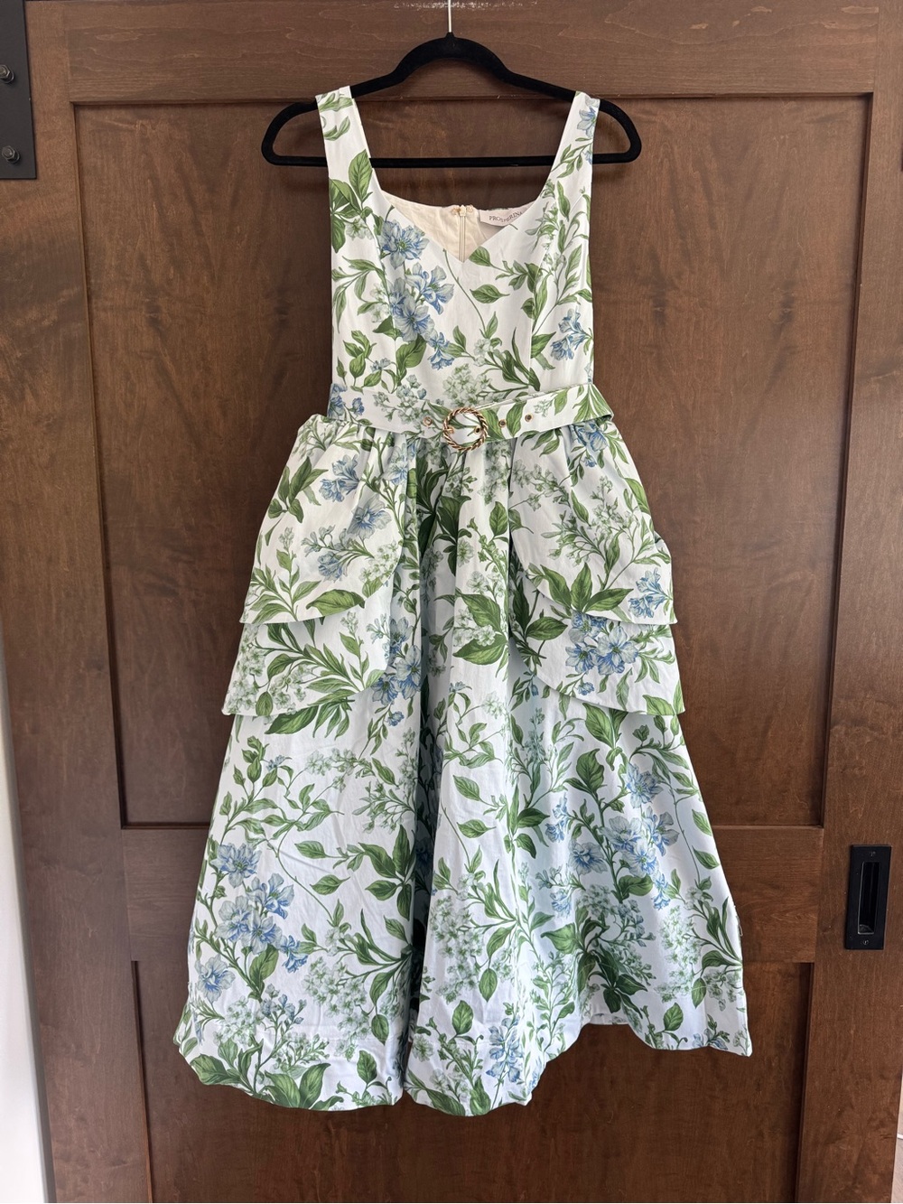 NWT PROSPERINA DIANA BLUE LILACS BOTANICAL PRINT COTTON PETAL MAXI DRESS